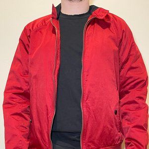 Banana Republic Men's Vintage Red Bomber Jacket - Medium